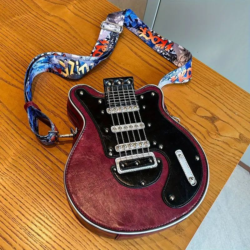 Rockstar - Vintage Retro Gitarr Crossbody Väska
