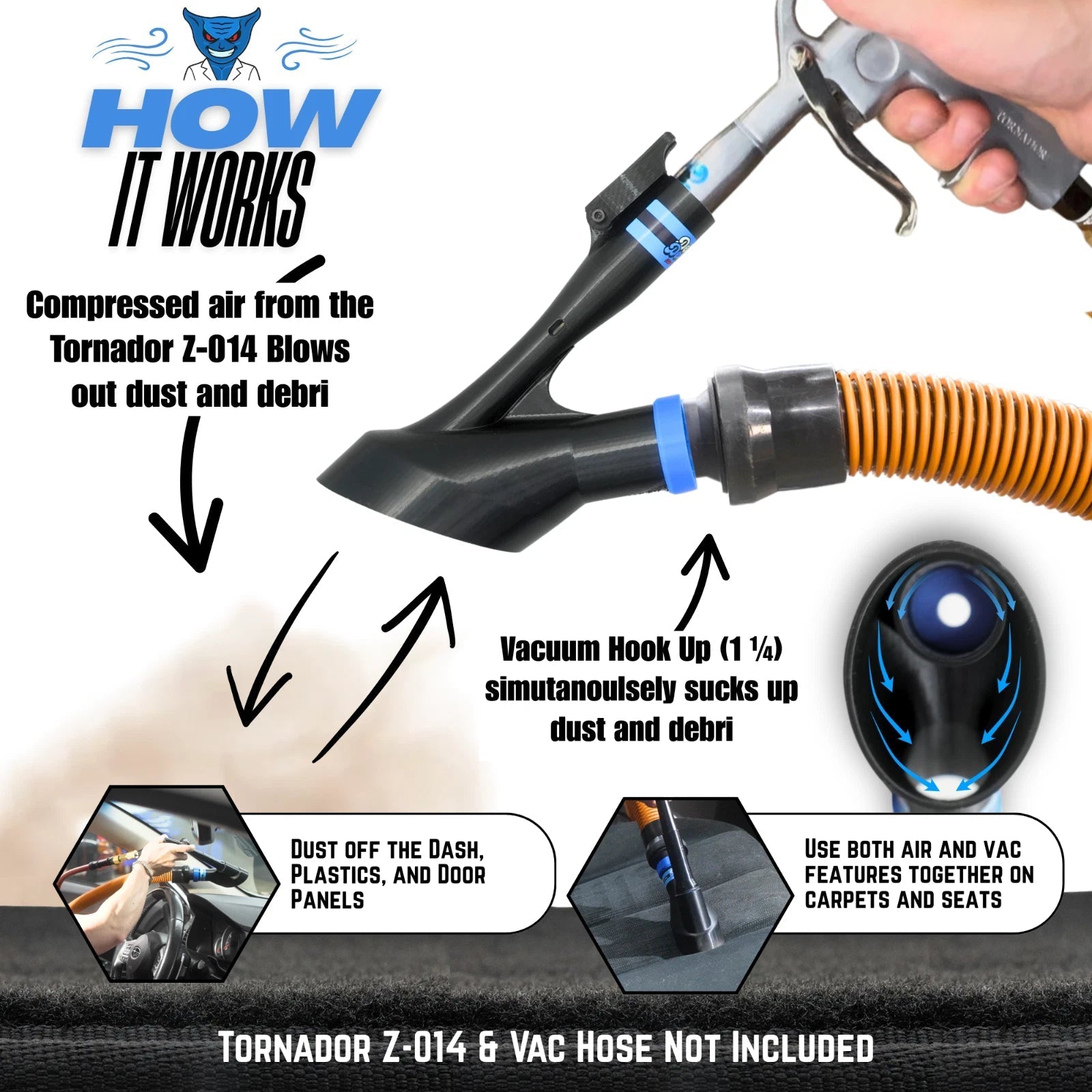 2-i-1 bärbar billuftkompressor och handhållen dammsugare – trådlös däckpump med hög sugeffekt