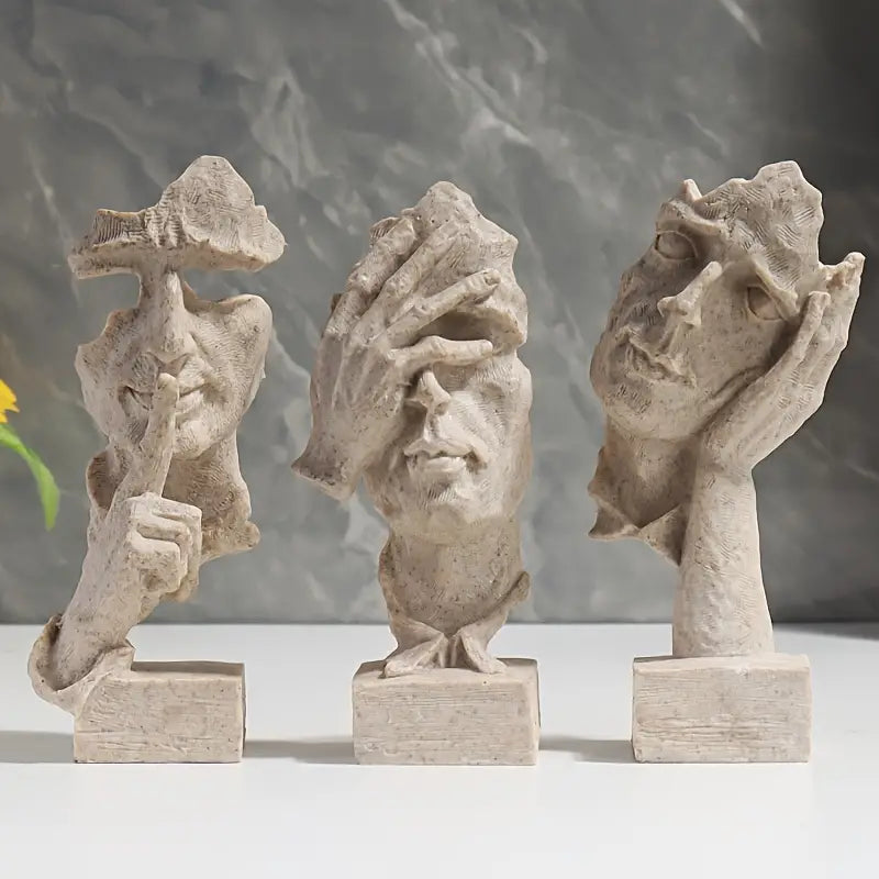 Modern 3-delad skulpturkollektion – Eleganta abstrakta figurer