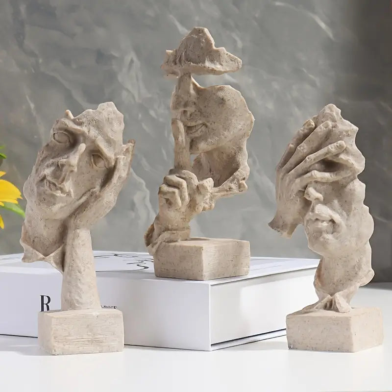 Modern 3-delad skulpturkollektion – Eleganta abstrakta figurer