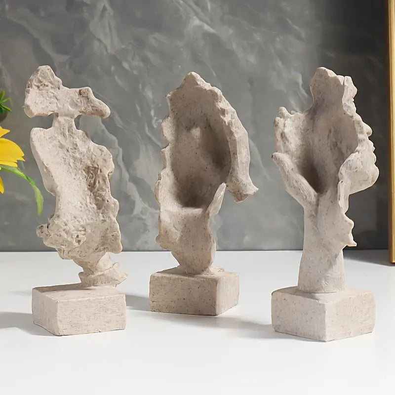 Modern 3-delad skulpturkollektion – Eleganta abstrakta figurer