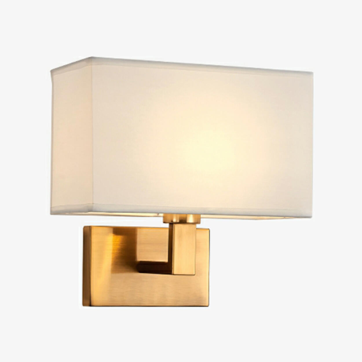 Modern vägglampa i tyg med skärm – Geometrisk design för sovrumsbelysning