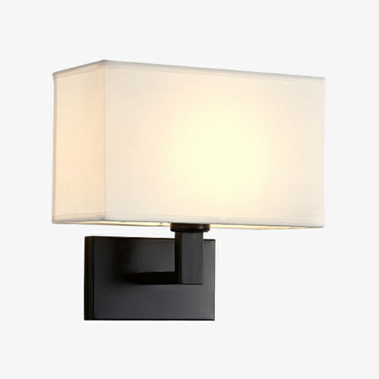 Modern vägglampa i tyg med skärm – Geometrisk design för sovrumsbelysning