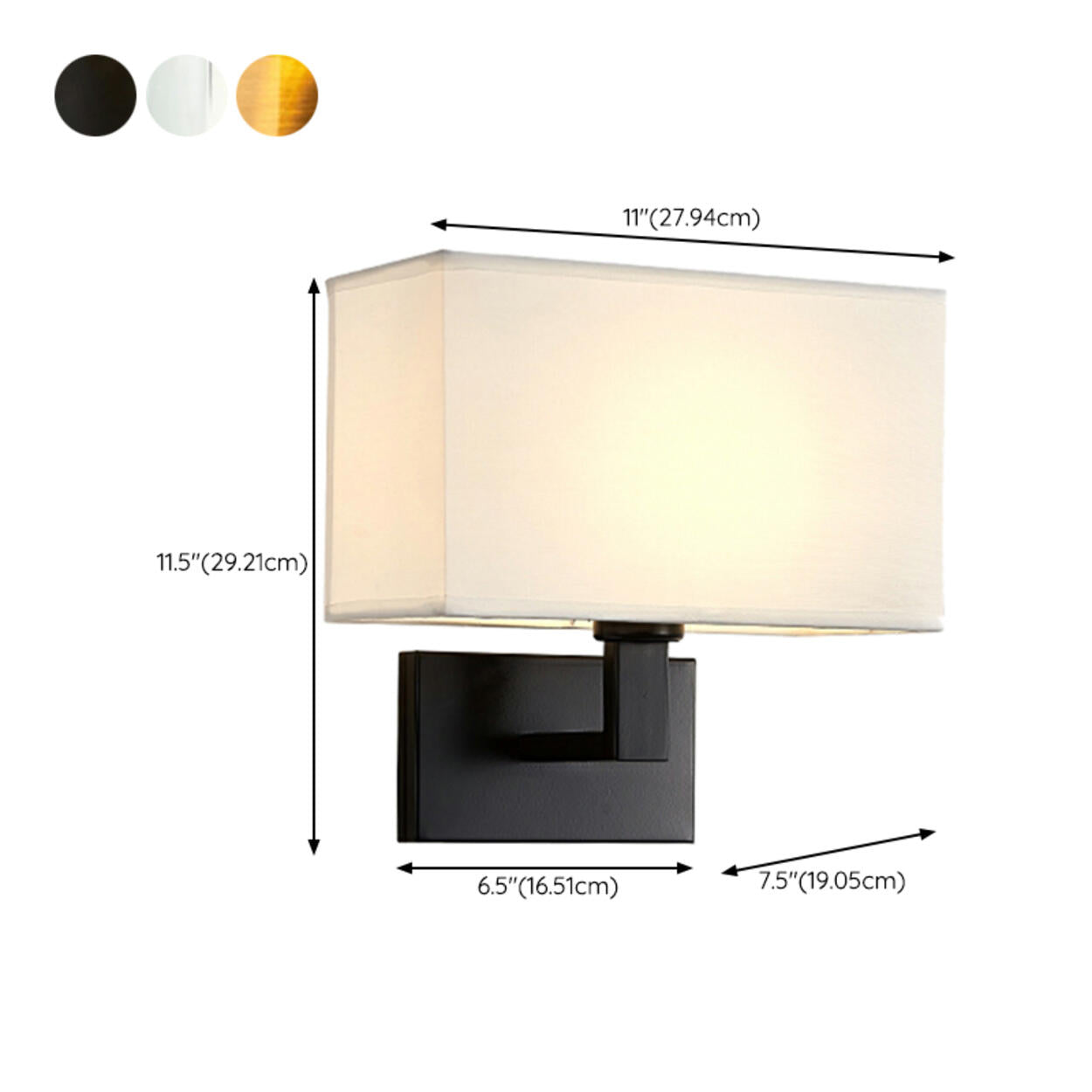 Modern vägglampa i tyg med skärm – Geometrisk design för sovrumsbelysning