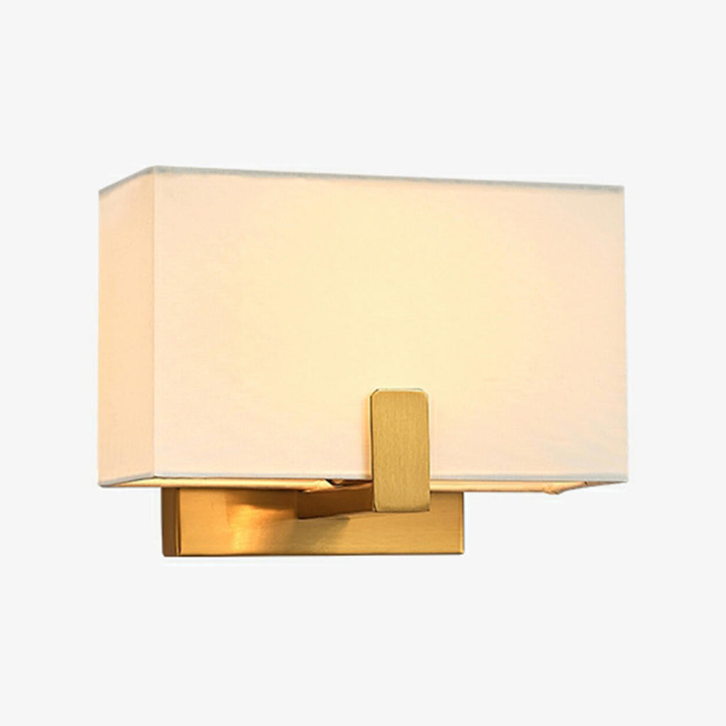 Modern vägglampa i tyg med skärm – Geometrisk design för sovrumsbelysning