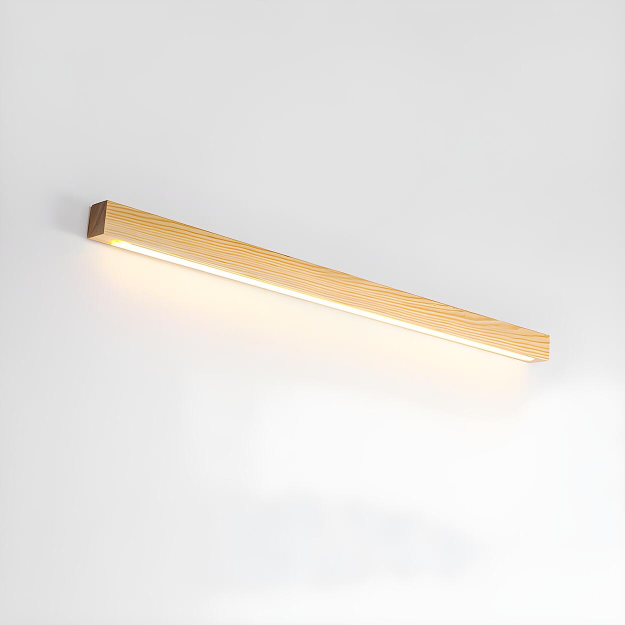 Minimalistisk LED-vägglampa med naturlig träfinish