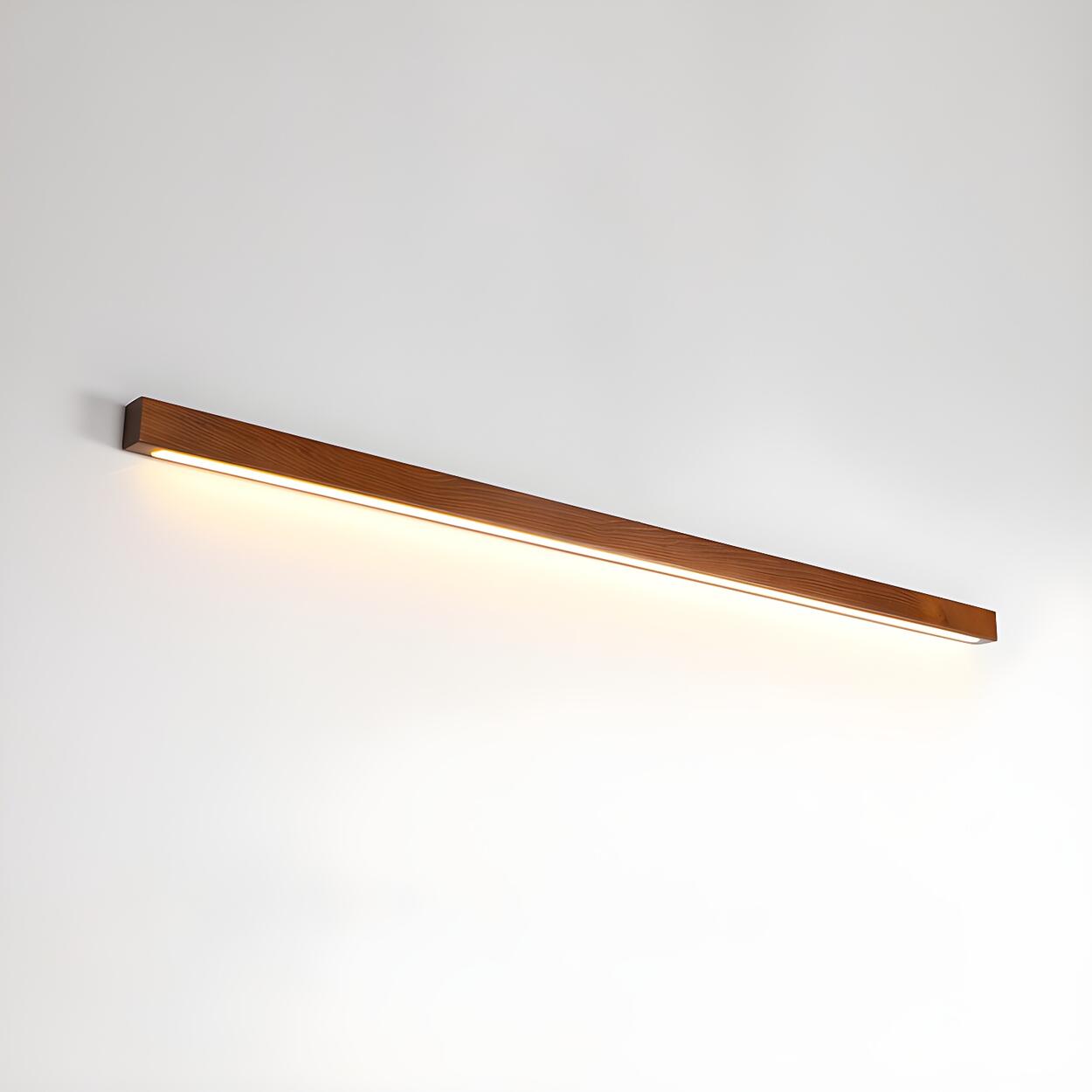 Minimalistisk LED-vägglampa med naturlig träfinish