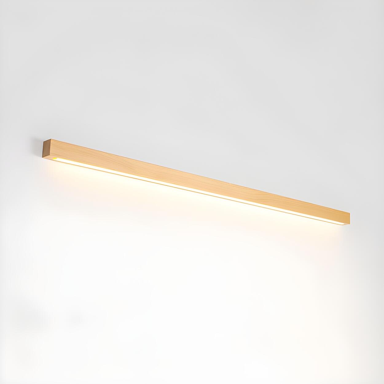 Minimalistisk LED-vägglampa med naturlig träfinish