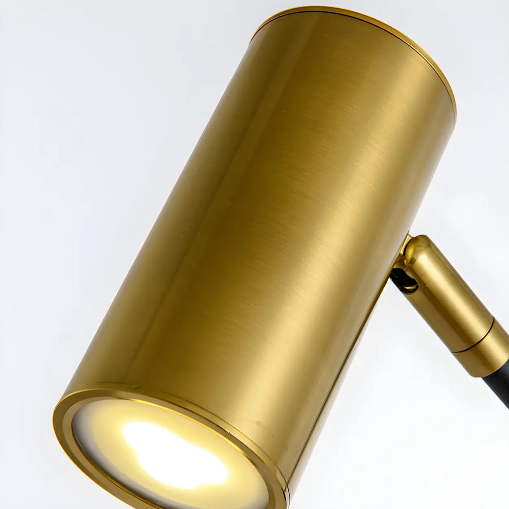 Modern guldfärgad bordslampa med justerbar pelarskärm – Snygg accentbelysning i metall