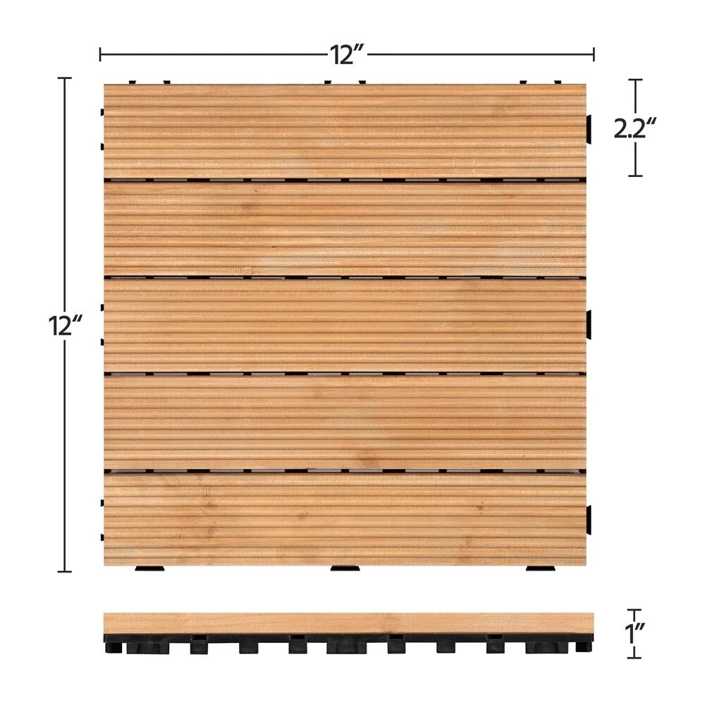 Naturliga trägolvplattor i interlock-stil – Lättinstallerade altaner för balkonger och terrasser
