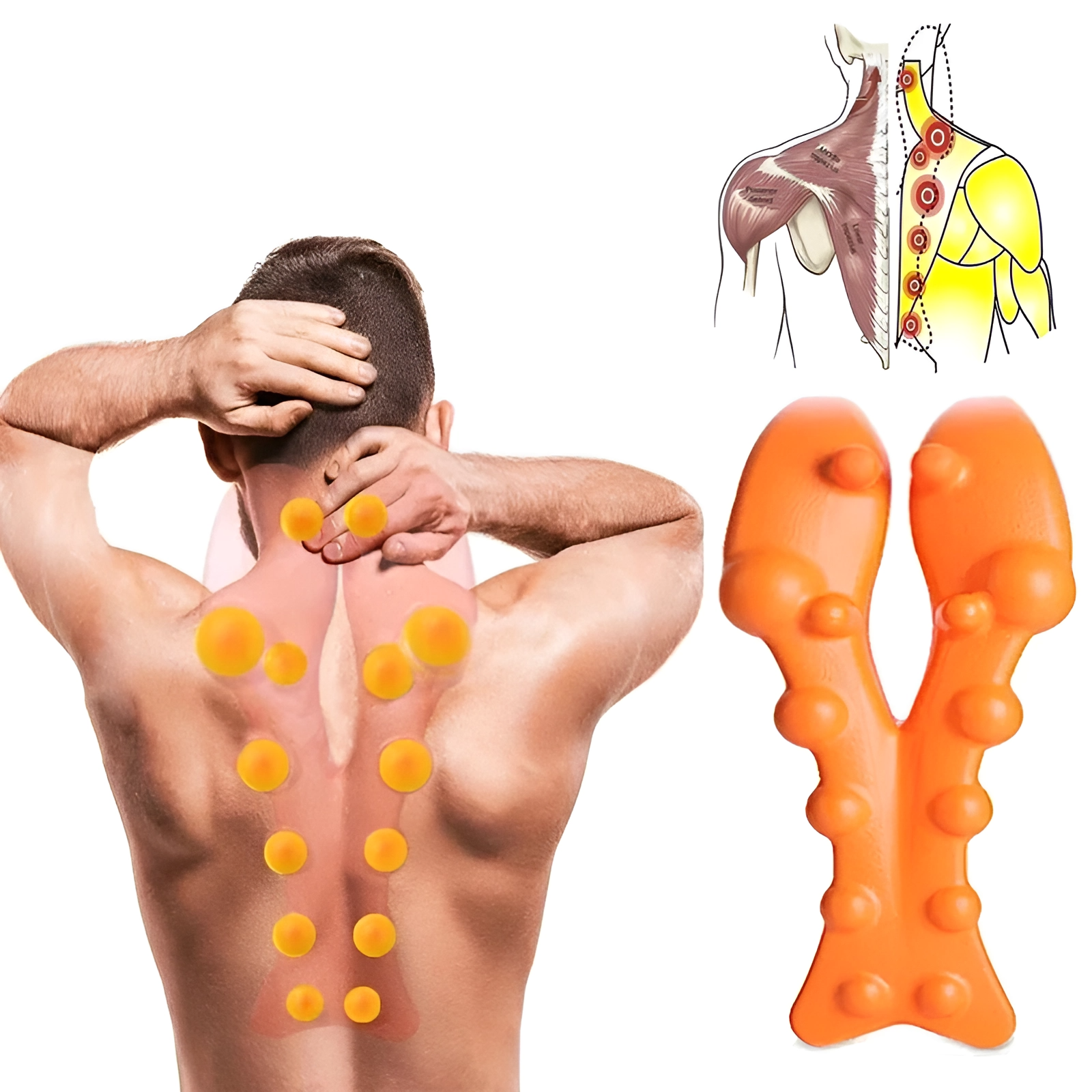 Uppvärmd nack- och axelmassageapparat - Djupgående vävnadsavlastning med lugnande vibrationer
