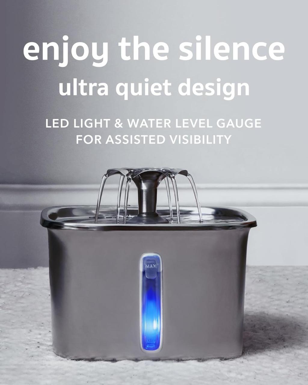 Automatisk vattenfontän i rostfritt stål för husdjur – Flödande vätskeskål för katter och smådjur