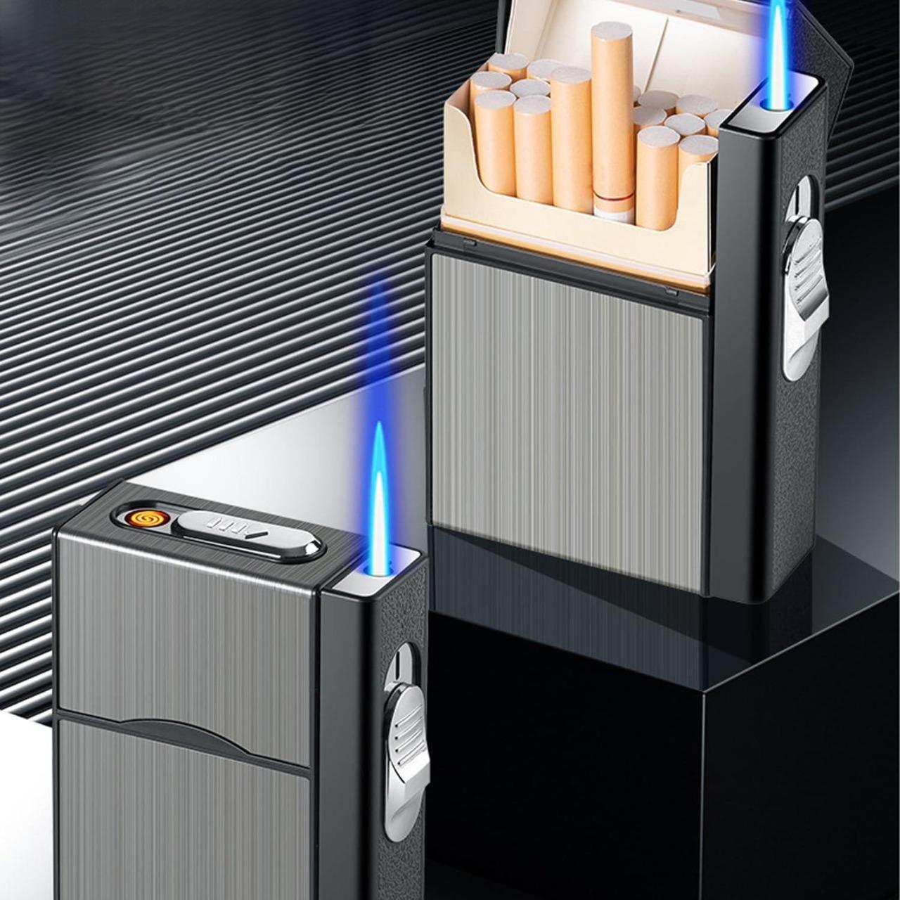 Elegant resecigaretthållare med integrerad tändare – Bärbart röktillbehör