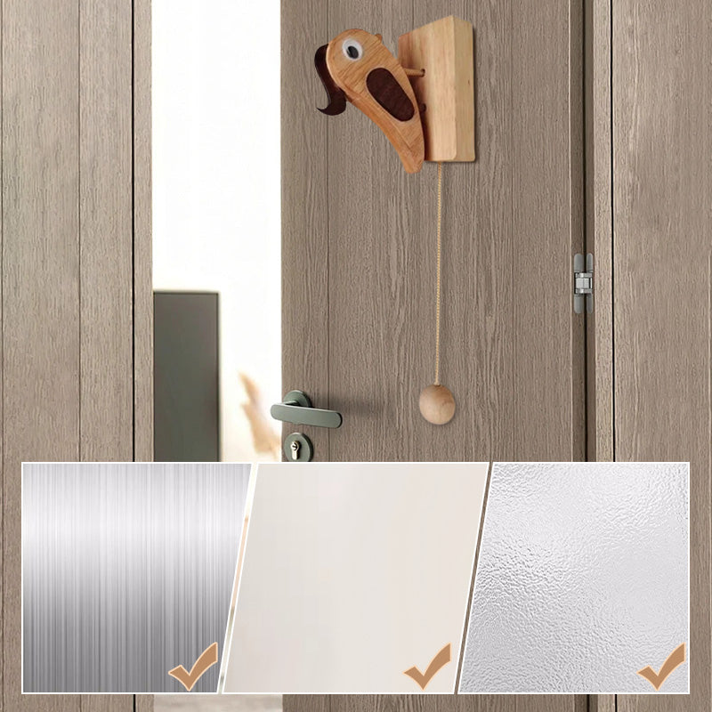 Handgjord dörrknackare i trä av hackspett – rustik dekorativ beslag