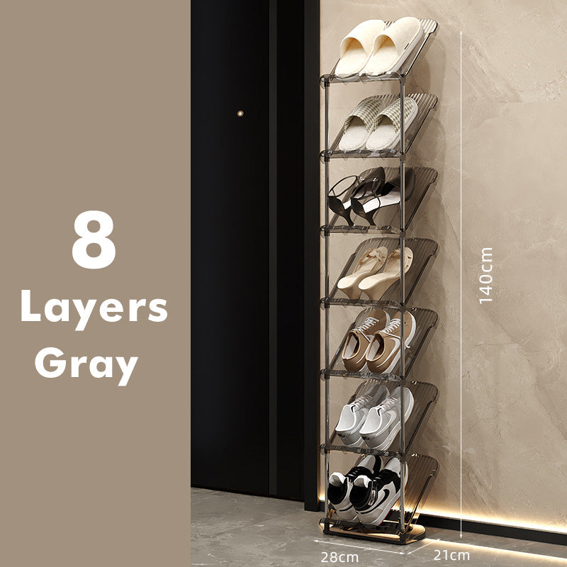 Genomskinlig skohylla i flera lager – hållbar stapelbar organisatör