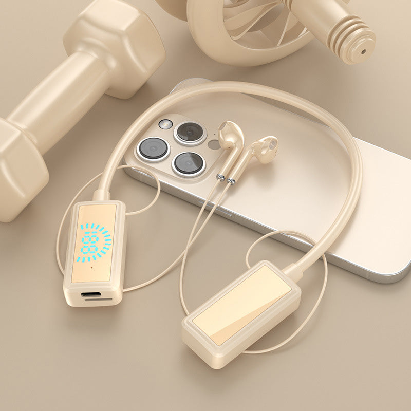 Vattentäta trådlösa nackband - Bluetooth-hörlurar med digital skärm