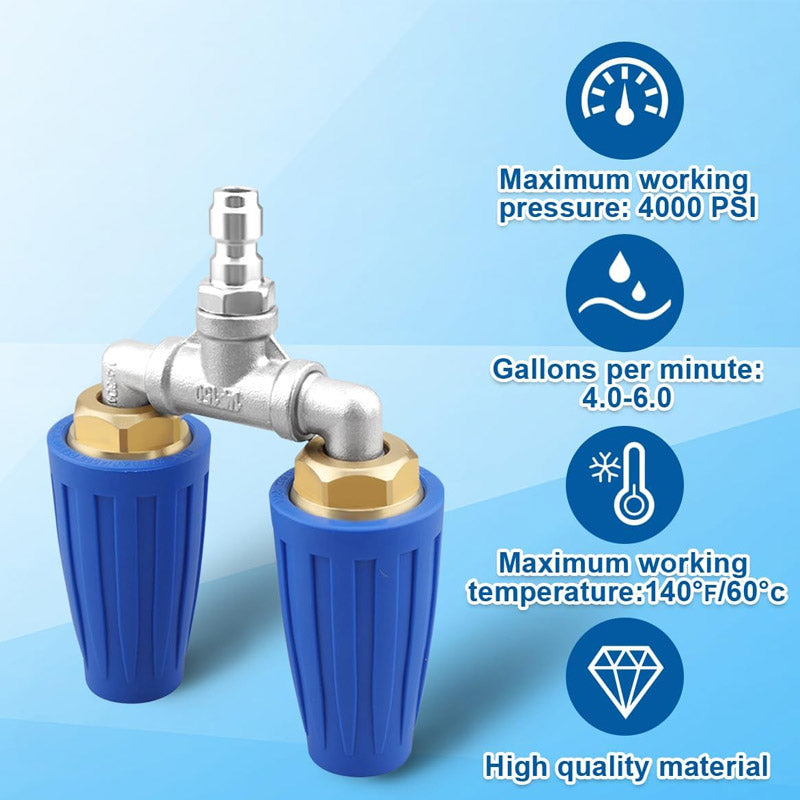Dubbel- och trippelstrålemunstycke - Högtryckstvätttillbehör för djuprengöring