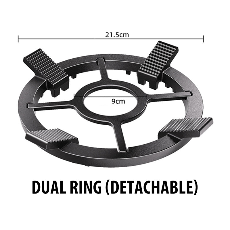 Justerbart spishäll i gjutjärn – Halkfritt gasbrännarställ med avtagbar innerring