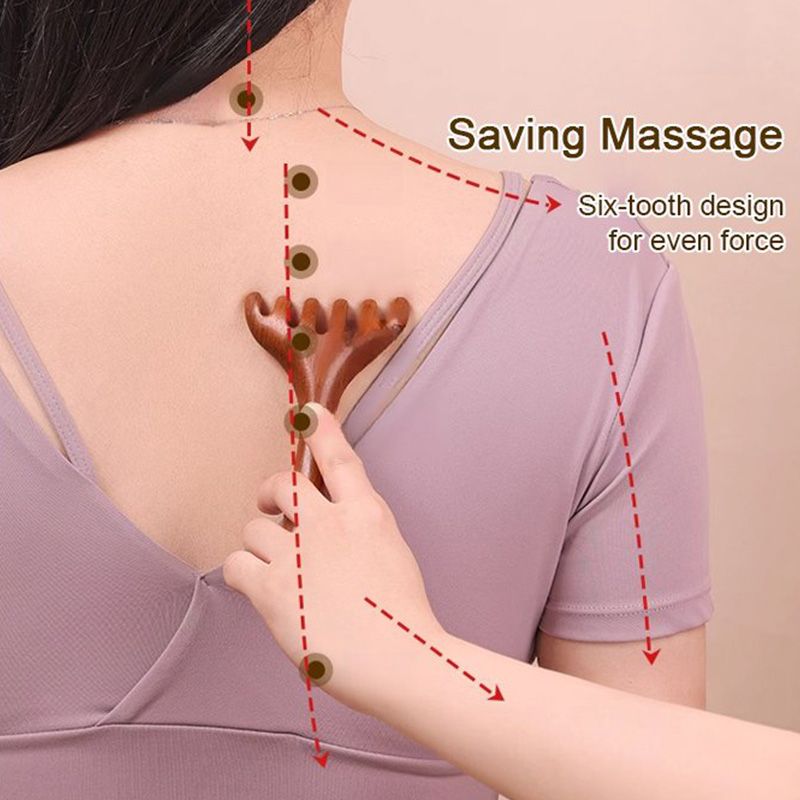 6-stifts hårbottenterapi massagekam - håravslappning akupressur huvud stresslindring verktyg
