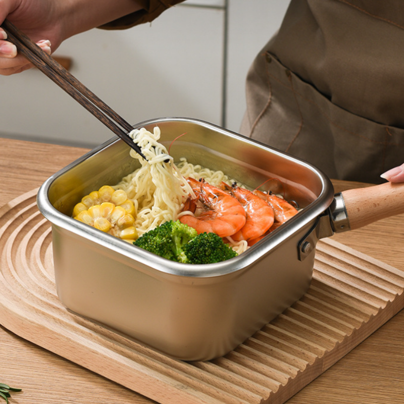 5-i-1-set med multikokningspannor – Mångsidig fritös, ångkokare, såsgryta och sil för enkel matlagning