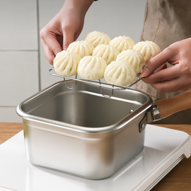 5-i-1-set med multikokningspannor – Mångsidig fritös, ångkokare, såsgryta och sil för enkel matlagning