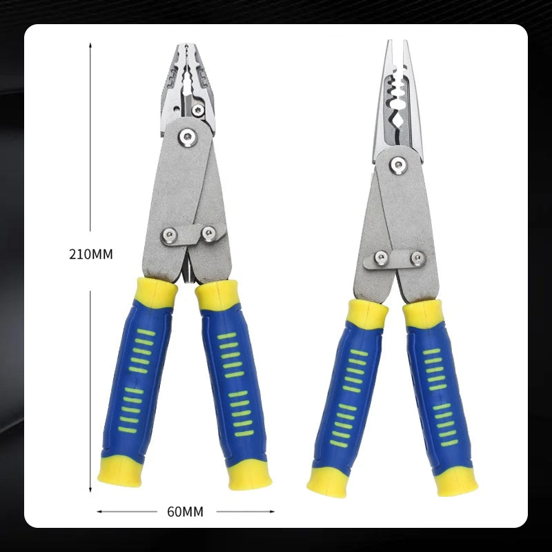 Allt-i-ett justerbar avisoleringstång – avbitartång, krymptång och skruvmejsel för elarbeten