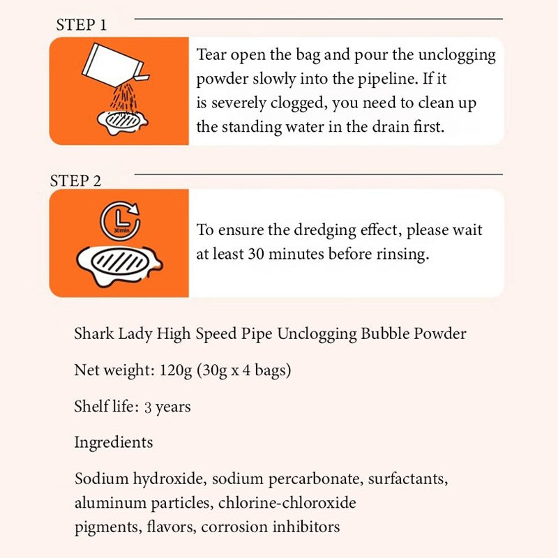 Ultra-Power Avloppsrengöring – Pulver för flera ytor för kök, badrum och toaletter