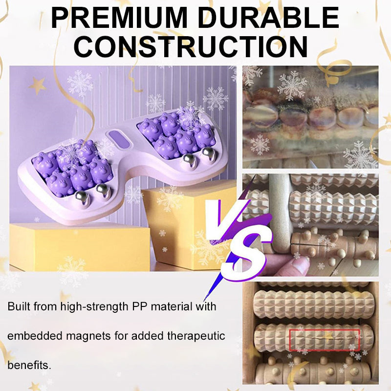 Bärbar fotmassageapparat med dubbla rullar – Lindrar plantar fasciit, lindrar värk och ökar cirkulationen