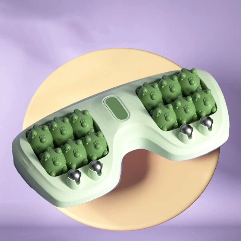 Bärbar fotmassageapparat med dubbla rullar – Lindrar plantar fasciit, lindrar värk och ökar cirkulationen