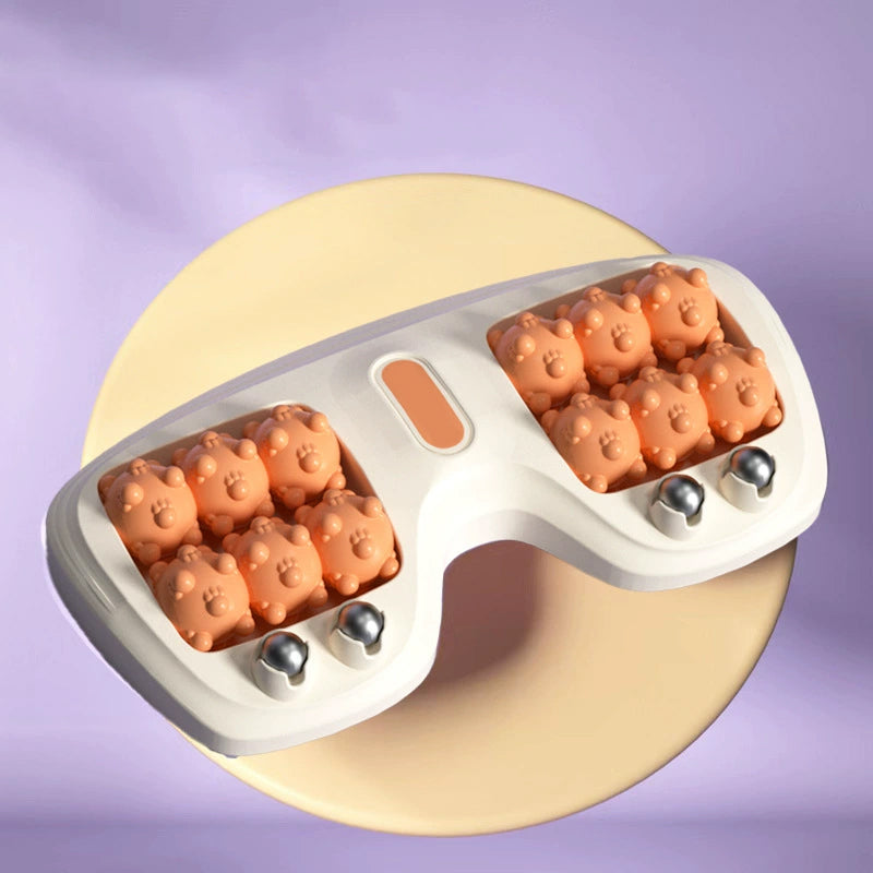 Bärbar fotmassageapparat med dubbla rullar – Lindrar plantar fasciit, lindrar värk och ökar cirkulationen