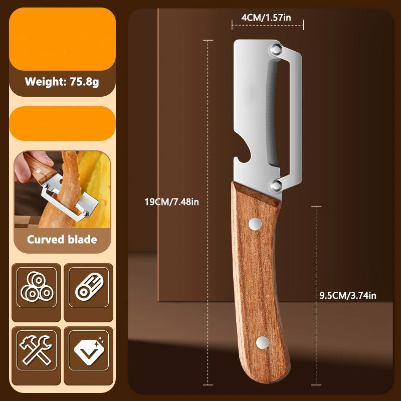 Justerbar grönsaksskalare - 3-vägs roterande rostfritt verktyg