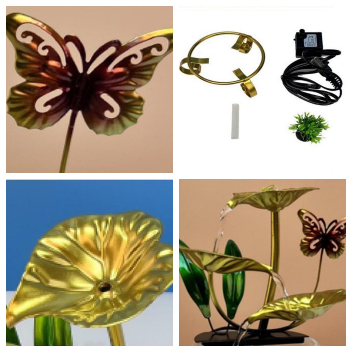 Mini inomhusvattenfontän - Avkopplande skrivbordsdekor i akvariestil