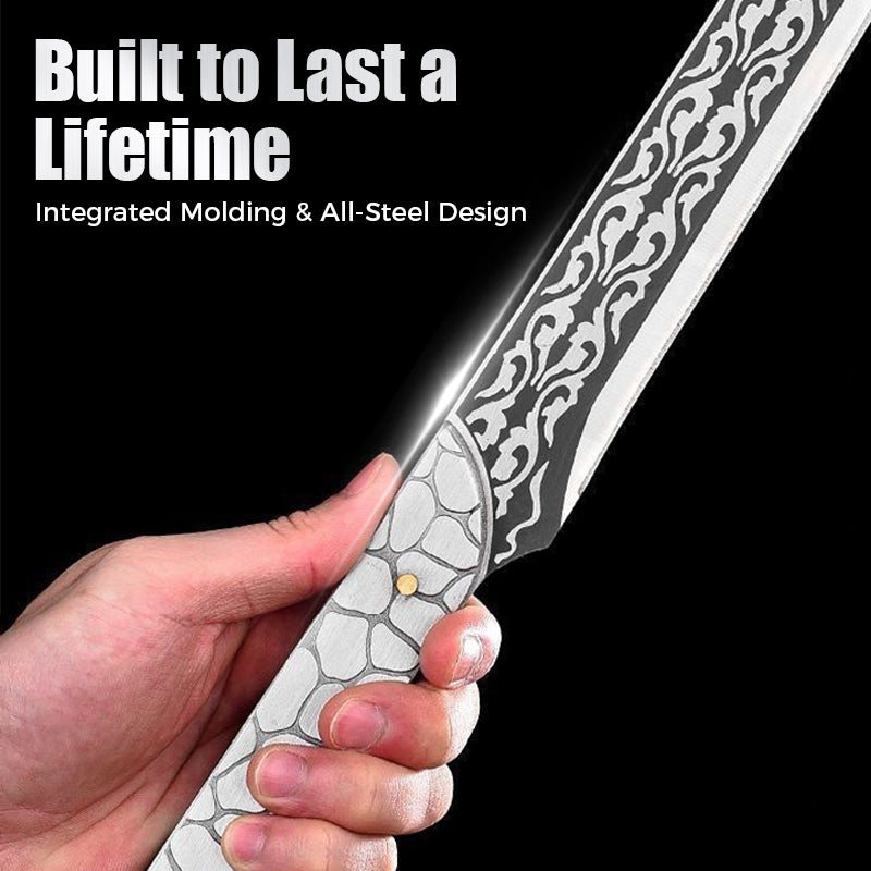 Allroundkniv för överlevnad – Campingverktyg i stål med full tånge och tillbehör