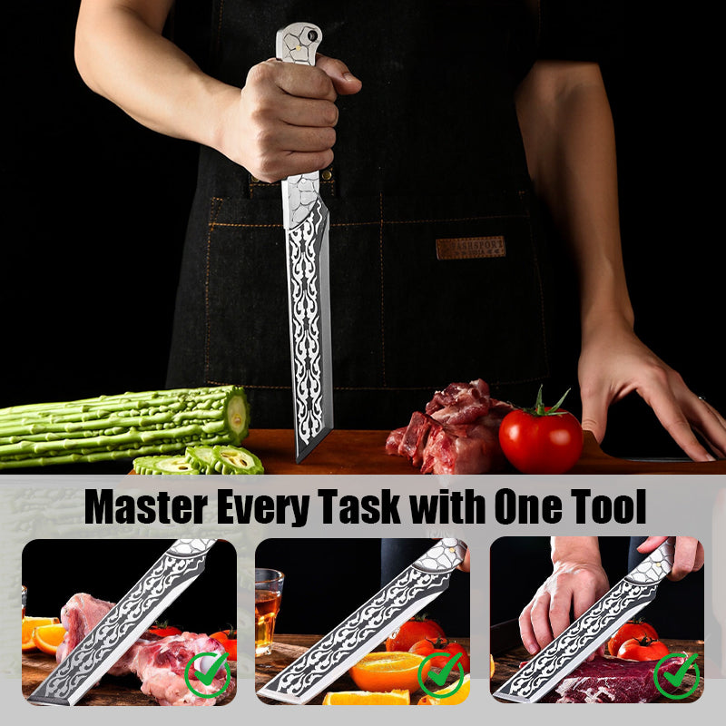 Allroundkniv för överlevnad – Campingverktyg i stål med full tånge och tillbehör