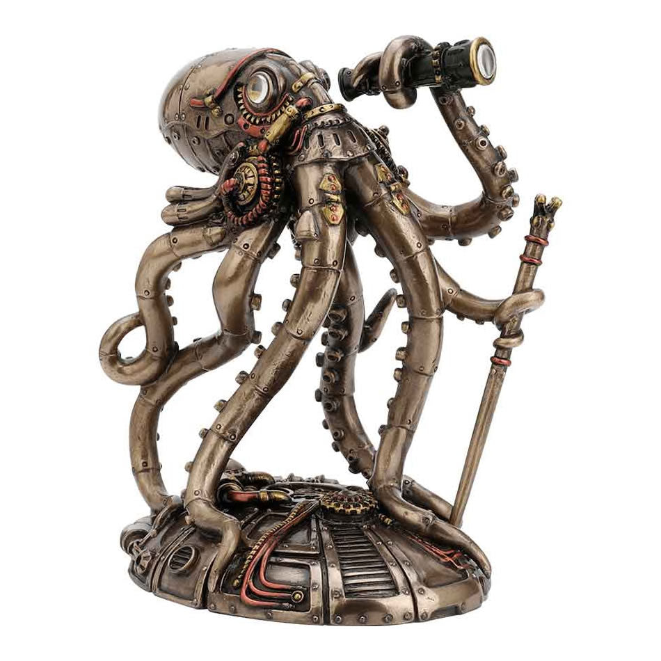 Kraken - Retro-futuristisk steampunk bläckfiskutforskare Staty