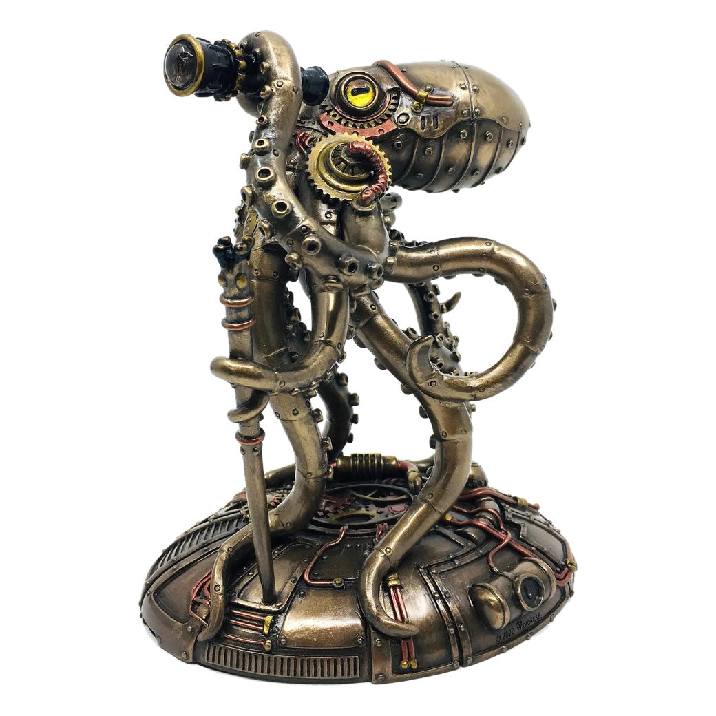 Kraken - Retro-futuristisk steampunk bläckfiskutforskare Staty