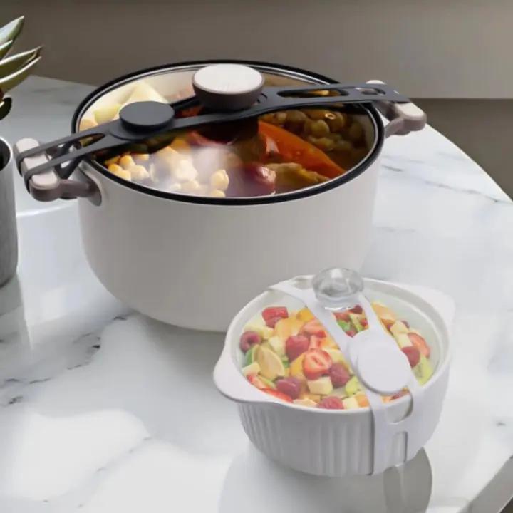 Multifunktionella silikonhållare för mat (2-pack) - Töjbara kökstätningsremmar