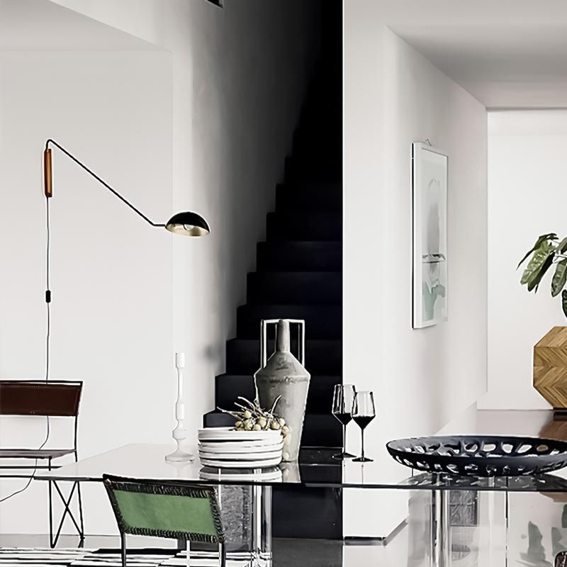 Modern svängvägglampa - Lång arm justerbar lampa