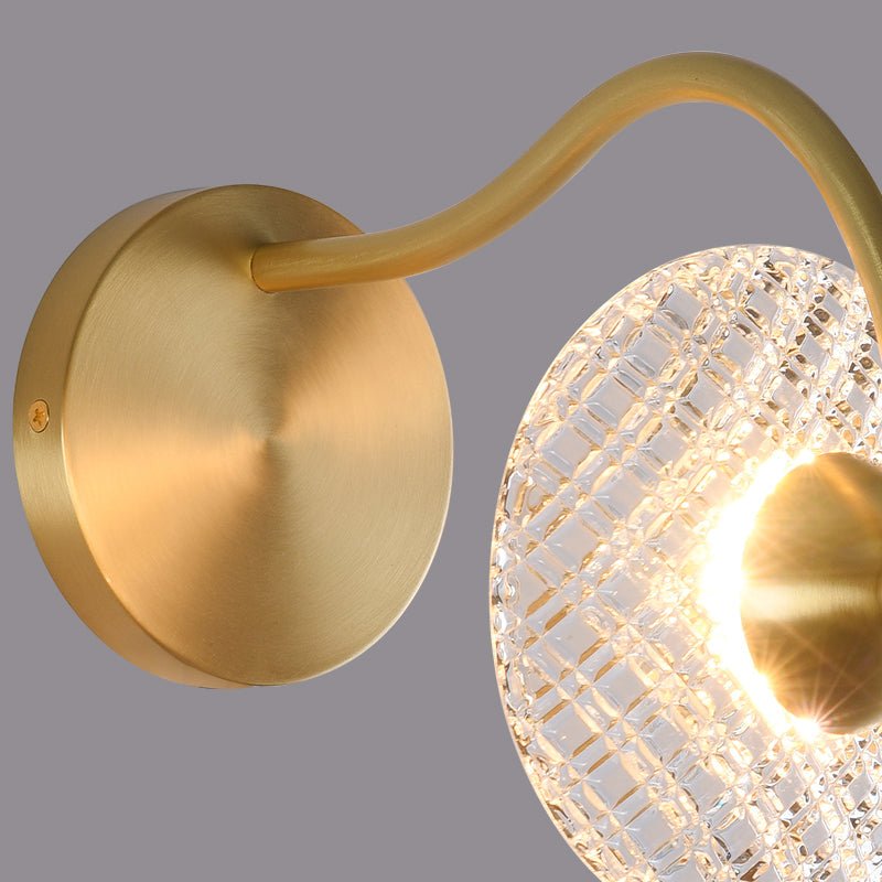 Böjd modern mässingslampa - konstnärlig väggmonterad vägglampa