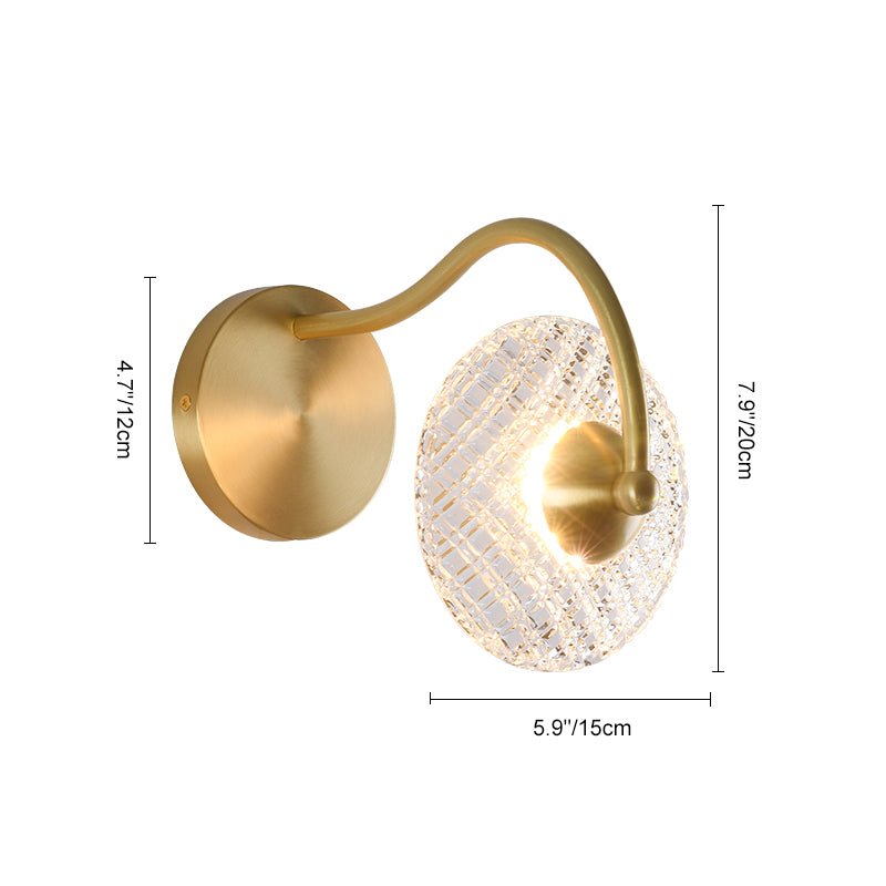 Böjd modern mässingslampa - konstnärlig väggmonterad vägglampa