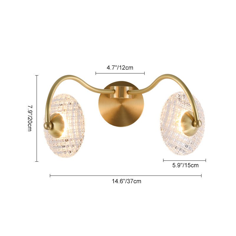 Böjd modern mässingslampa - konstnärlig väggmonterad vägglampa