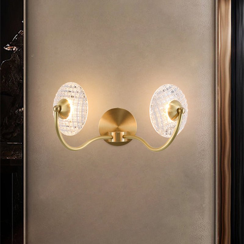 Böjd modern mässingslampa - konstnärlig väggmonterad vägglampa