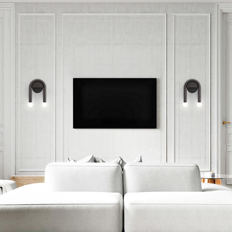 U-formad vägglampa med dubbel ljusstyrka - Modern välvd design