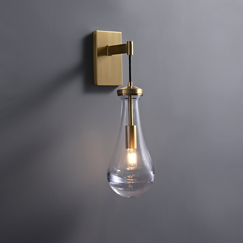 Elegant vägglampa med droppformad glasskärm - Minimalistisk belysning