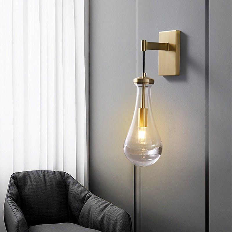 Elegant vägglampa med droppformad glasskärm - Minimalistisk belysning