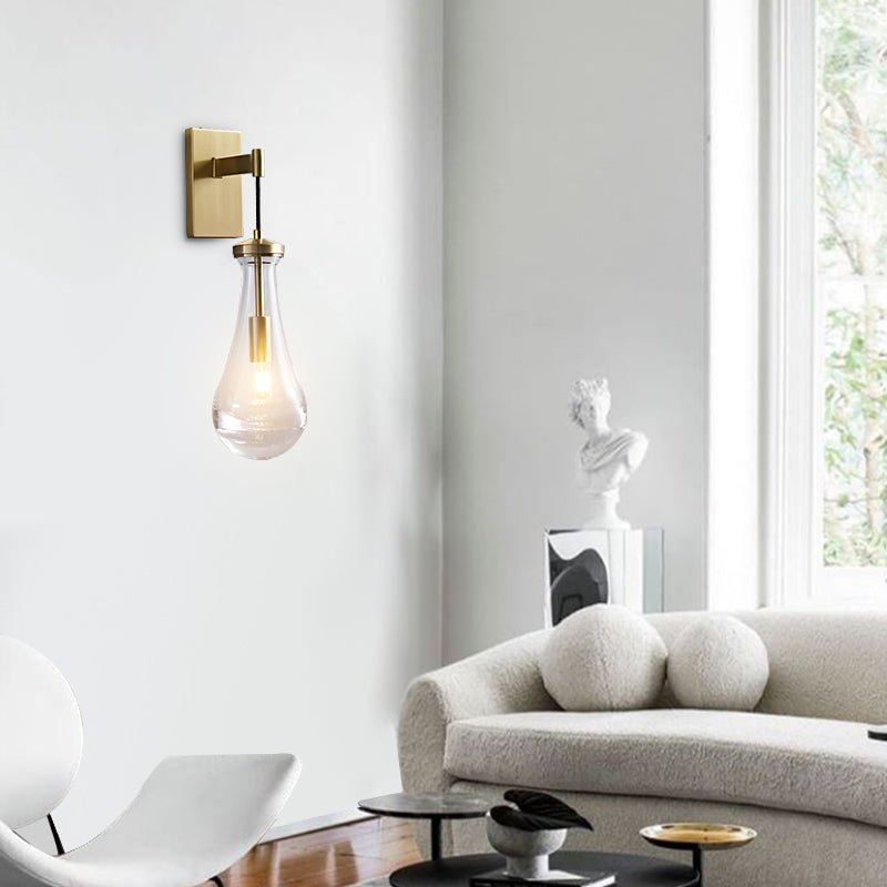 Elegant vägglampa med droppformad glasskärm - Minimalistisk belysning