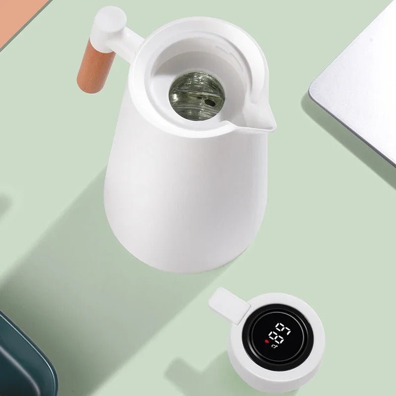 Smart temperaturdisplay termokanna – värmelagrande dryckesservering för hem och kontor