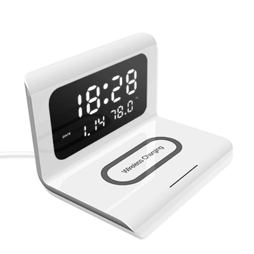 Allt-i-ett trådlös laddningsstation – Snabb 10W effekt med LED-display för telefoner och tillbehör