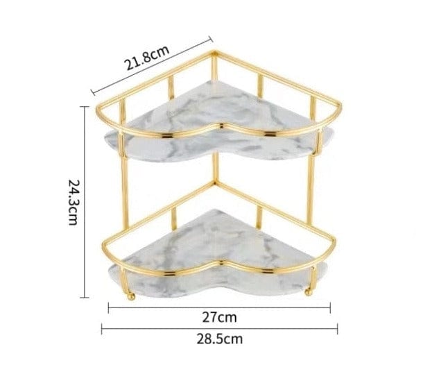SlimFit hörnhylla – Elegant nivåindelad organisatör för badrum