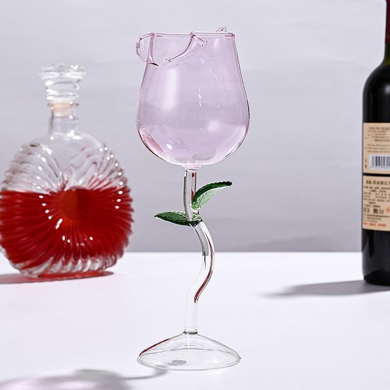 CrystalBloom vinglas med stjälk – elegant rosformad bägare